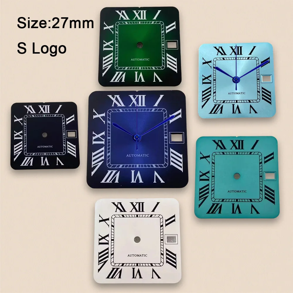 27mm S Logo Dial Square Roman numerals Suitable For NH36 Japanese Automatic Movement Watch Accessories Repair