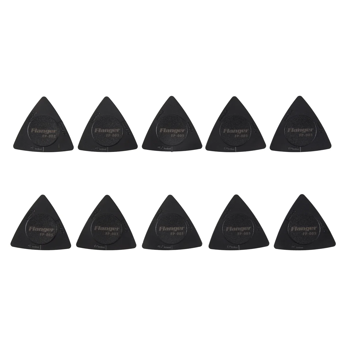 Flanger 10pcs Triangle-Guitar picks 1.0 0.75 0.5 mm Thickness in PC + ABS Material Antislip Style Picks Black Rich