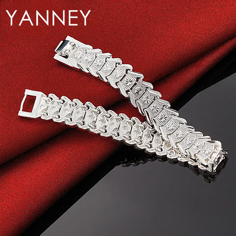 New 925 Sterling Silver 8 Inches Fine Watch Strap Bracelet For Women Hip Hop Fashion Charm Wedding Jewelry Gifts Accessories