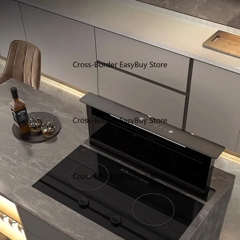 Export concealed countertop lift range hood open-style range hood