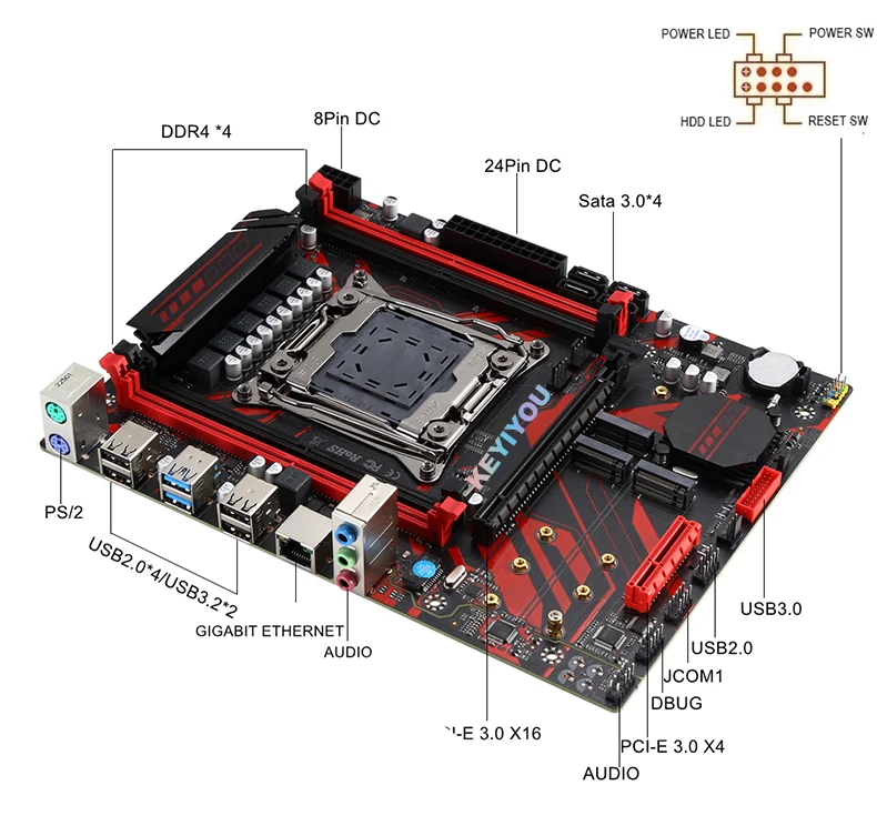 Imagem -05 - Kit de Placa-mãe Xeon X99 e5 2699 v3 16gb 2x8gb Ddr4 Recc 2133mhz Lga 2011 Conjunto Combo Sata3.0 M.2 Nvme