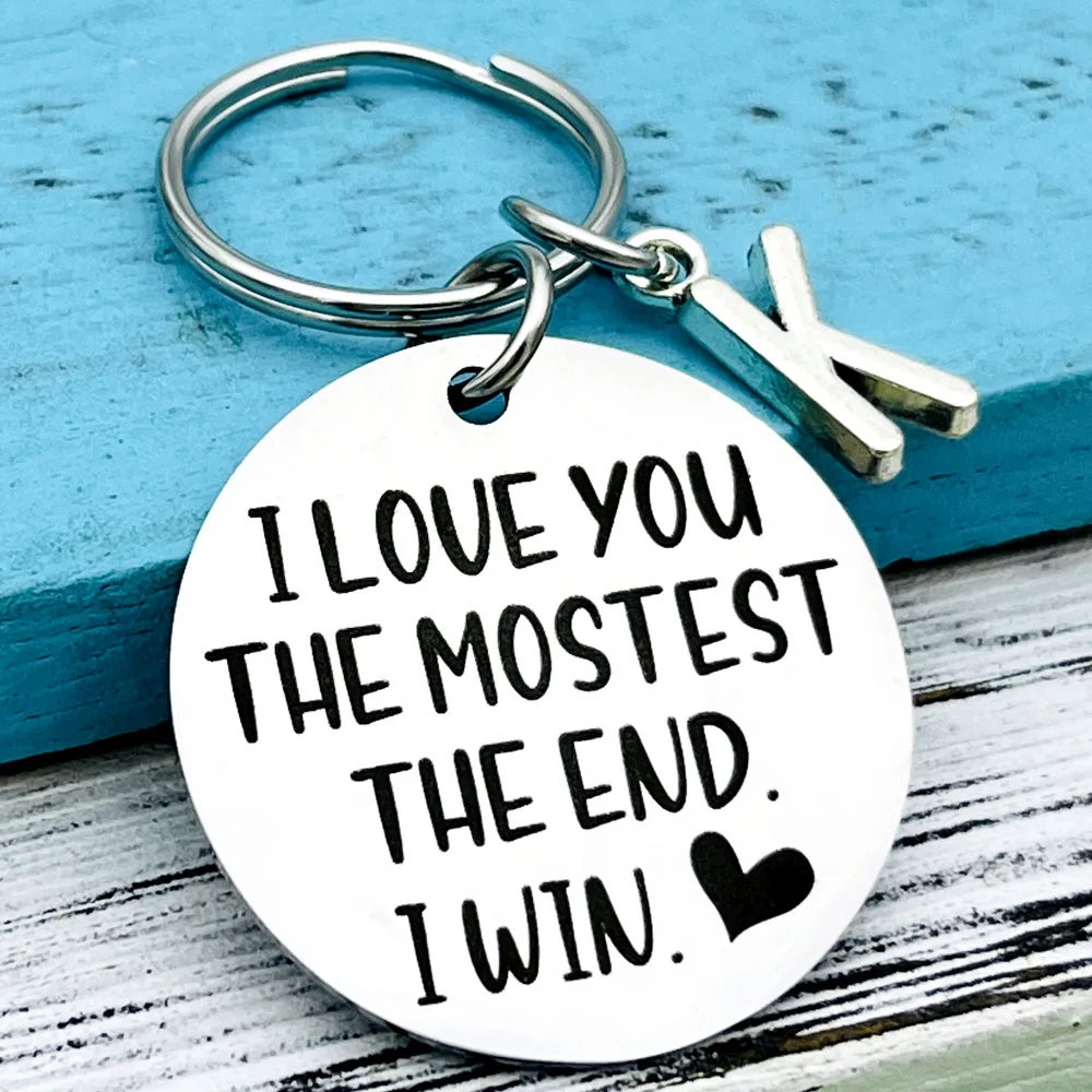 I Love You The Mostest Boyfriend Gifts Couple Keychain I for Boyfriend Girlfriend Husband Wife Valentines Day Gift