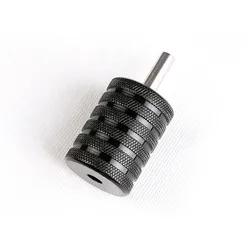 Empuñaduras de aleación de aluminio para tatuajes, tubos de pistola redondos de 30MM, material de nailon negro esterilizable para arte corporal, 1 unidad