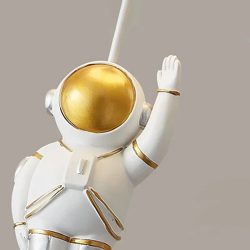 Imagem -05 - Modern Led Astronaut Balão Teto Luzes Pingente para Crianças Nursery Room Decor Bola de Vidro Pendurado Lustres Lâmpada