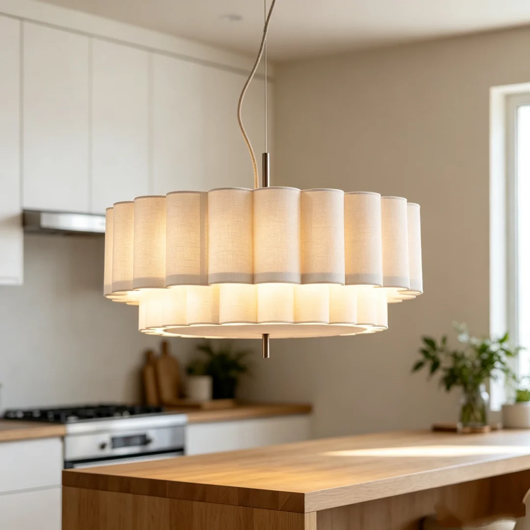 Nordic Retro Living Room Chandeliers Lighting Wabi Sabi Fabric Restaurant Pendant Lights French Medieval Bedroom Hanging Lamps
