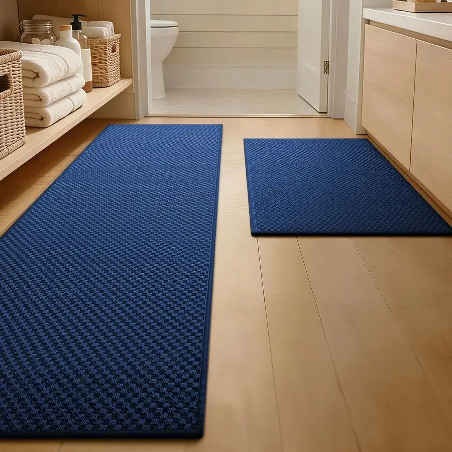 

Коврики для ванной, ультратонкие, набор из 2 штук, нескользящие, быстросохнущие, впитывающие, машинная стирка, для пола в ванной, 17x