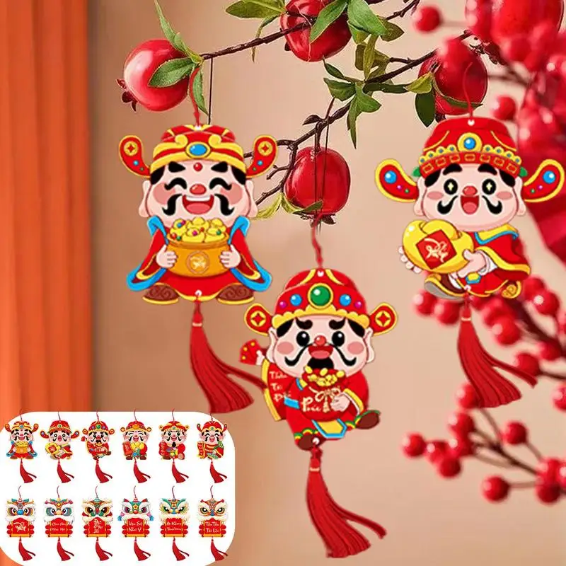 Chinese New Year Pendant Red Chinese Lunar New Year Lucky Charm New Year Pendant For Home Restaurant Car Trees Decorations