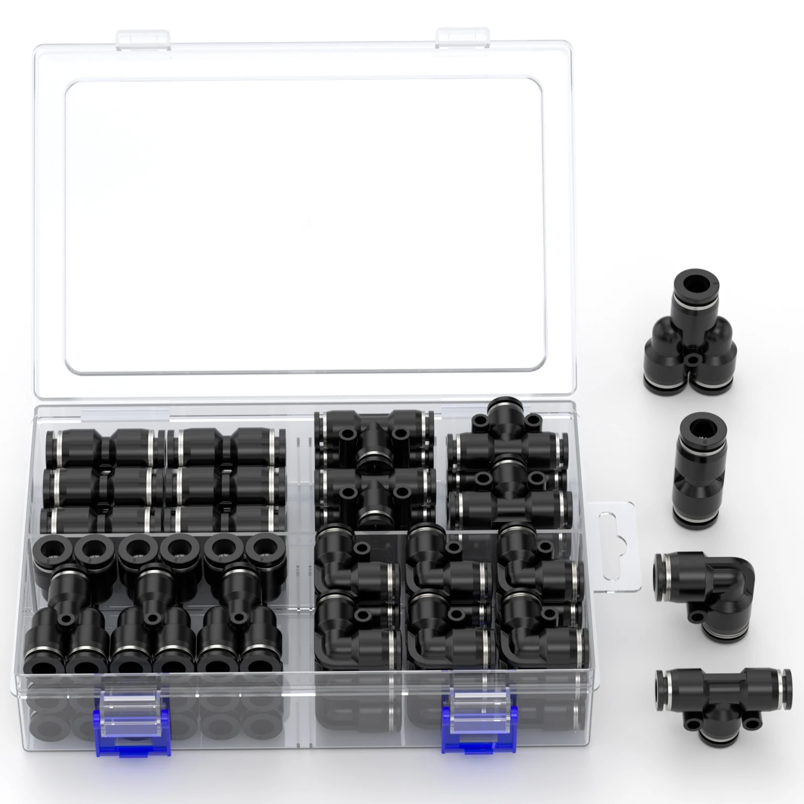 

Black pneumatic hose connector 4 6 8 10 12mm PU PE PY PZA PV pneumatic hose quick connector quick release connector