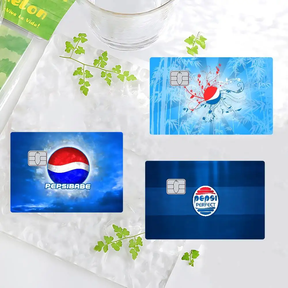 LOGOS-PEPSI أنيمي تنفق أو حفظ غلاف مضحك على قبالة رقيقة جدا لا تتلاشى ملصق غطاء الجلد فيلم لبطاقة الائتمان الخصم