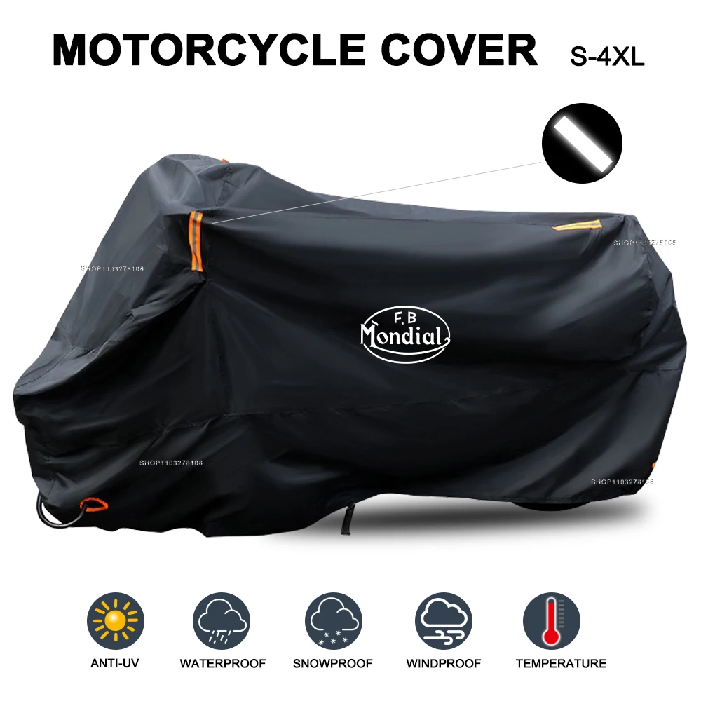 Para FB MONDIAL 125HPS 300 SMX SM cubierta de motocicleta impermeable al aire libre todas las estaciones protección UV de polvo Scooter cubierta de lluvia para motocicleta