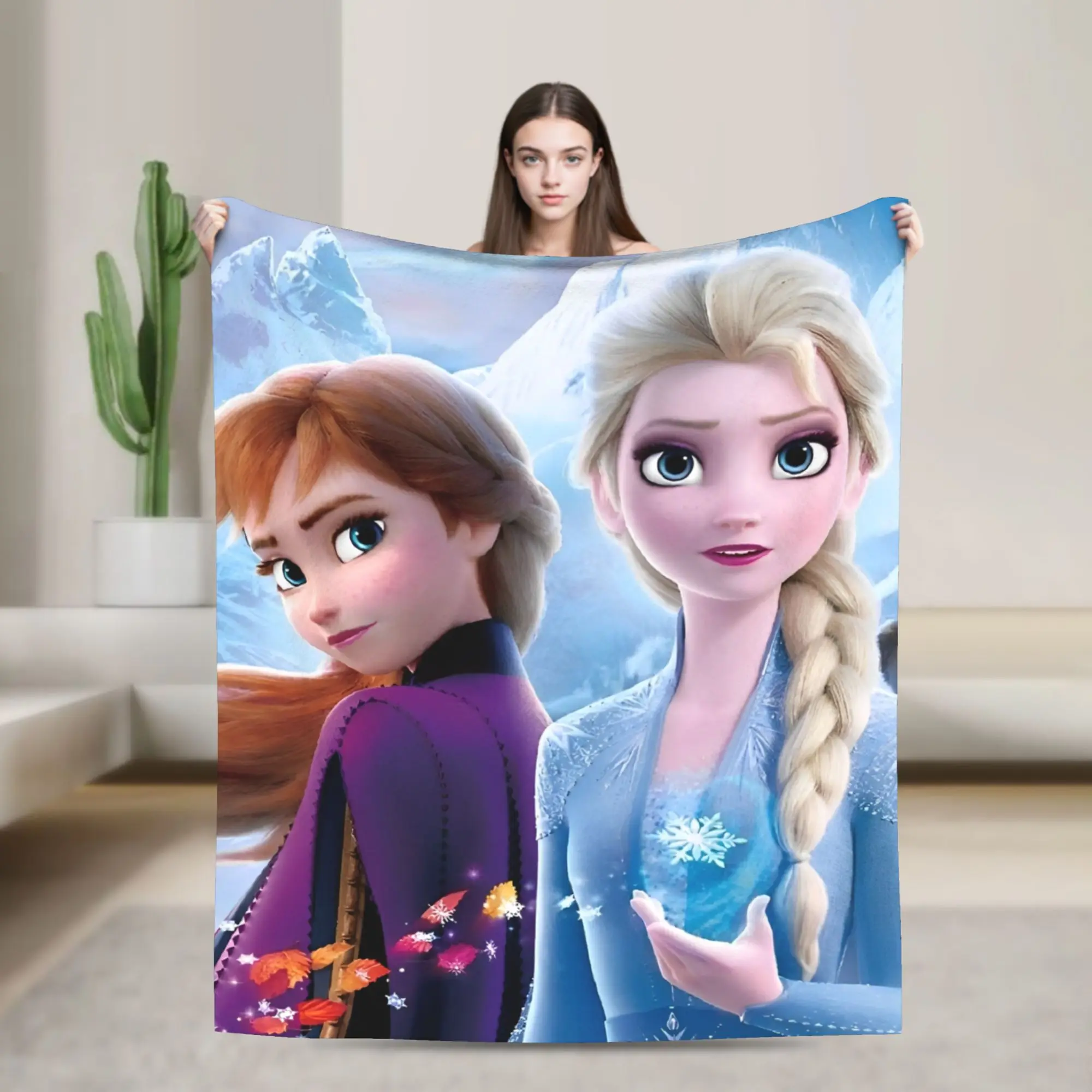 

Фланелевое одеяло «Холодное сердце», Эльза и Анна, музыкальное фэнтезийное одеяло для постельного белья, супермягкое покрывало для спальни,