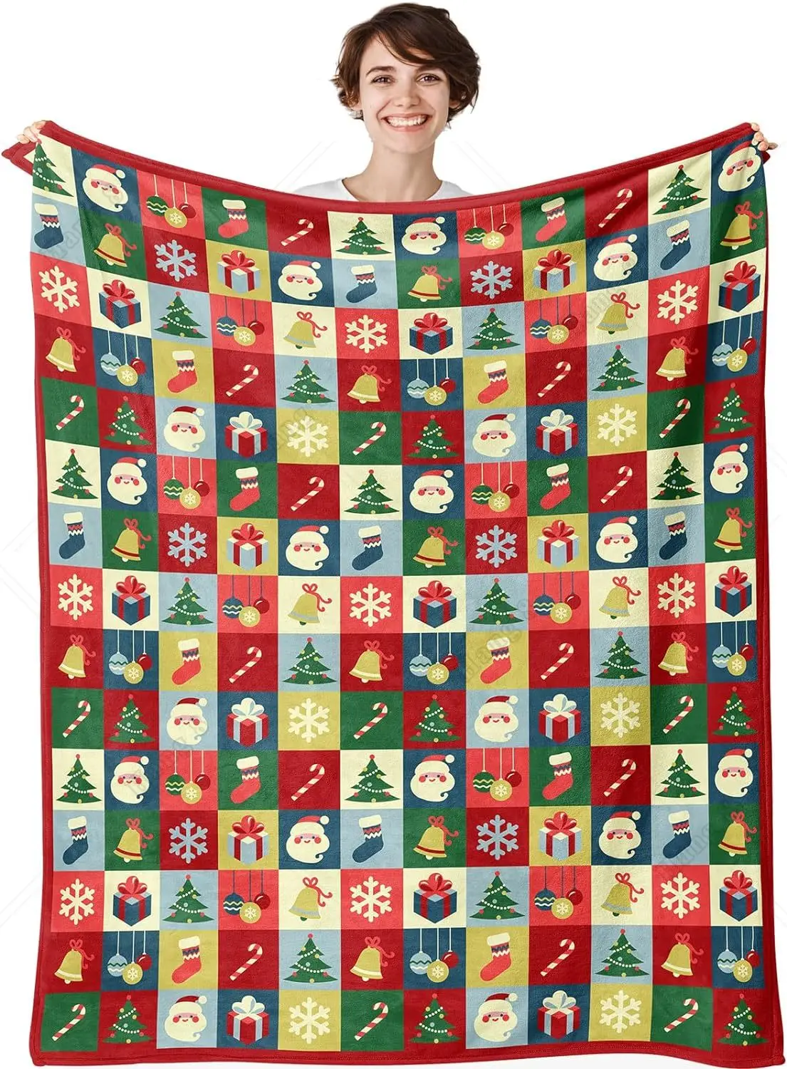 

Christmas Wishes Throw Blanket Santa Claus Snowman Blankets for Boys Girls Gifts Warm Cozy Throw for Bed Living Room 120x150cm