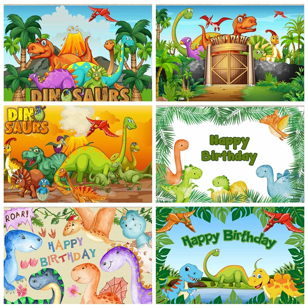 

SeekPro Wild Dinosaur Party Birthday Jungle Boy Baby Shower Forest Backdrop Newborn Flower Kid Watercolor Photography Decoration