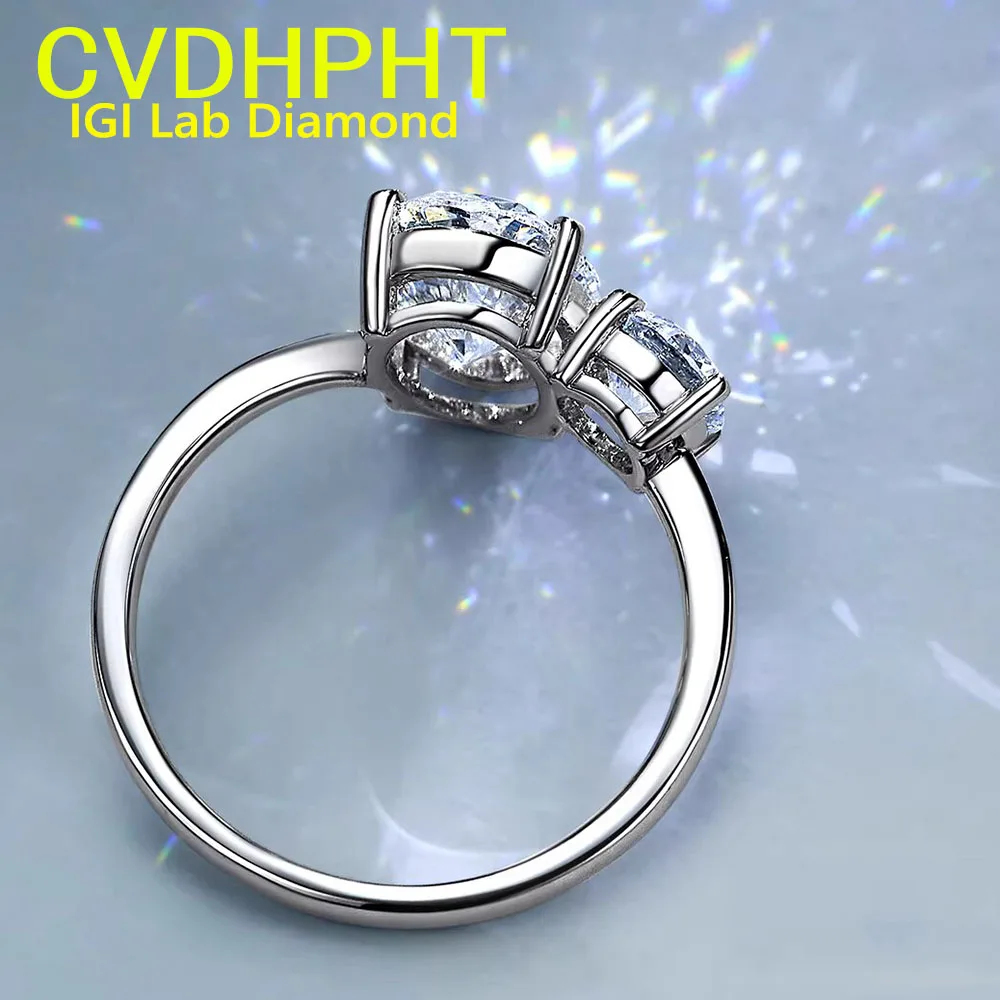 Soild Platinum PT950 Gold Ring IGI Lab Growing Diamond Ring Oval shape D Color 1-5Ct wedding ring