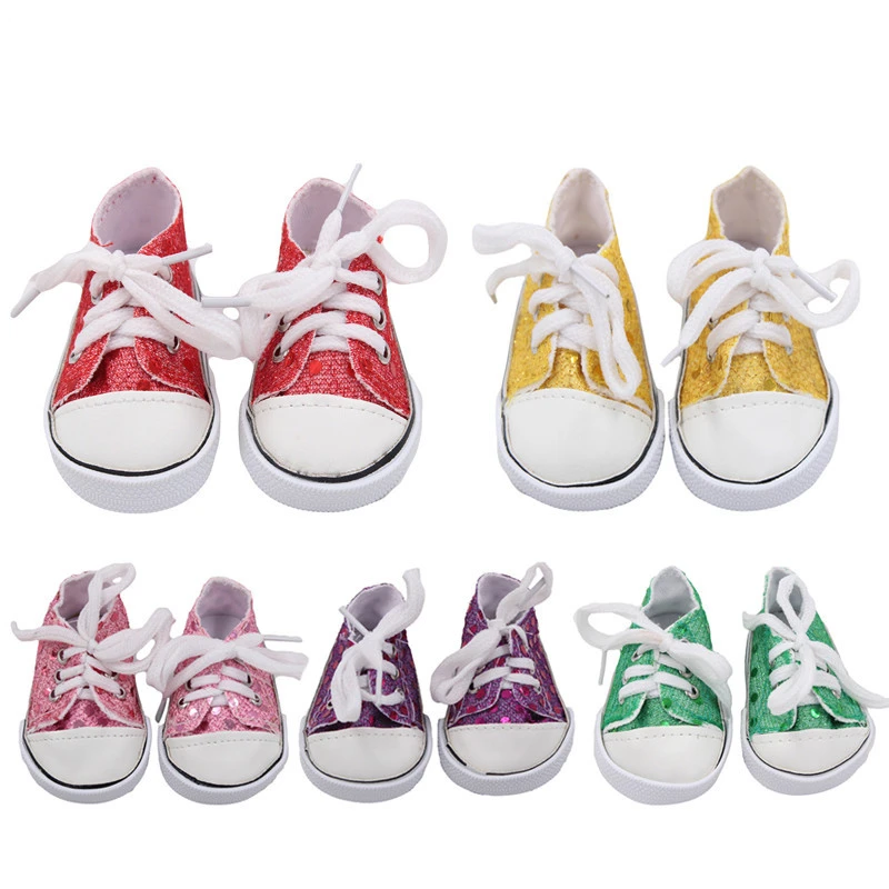 7cm Canvas Doll Shoes Doll House Cloth Accessories for 43cm Doll Clothes 18 Inch American Doll Girl Toy Our Generation Toys Gift