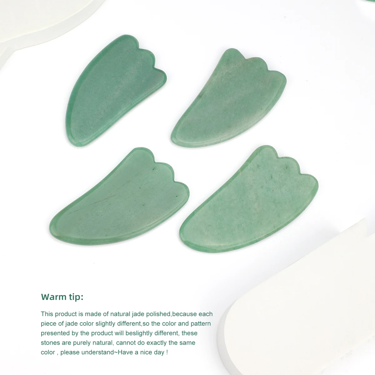 1pc Natural Jade Guasha Scraper Board Massager Tool for Face Body Skin Lifting Wrinkle Remover Reduce Puffiness Beauty Care Tool