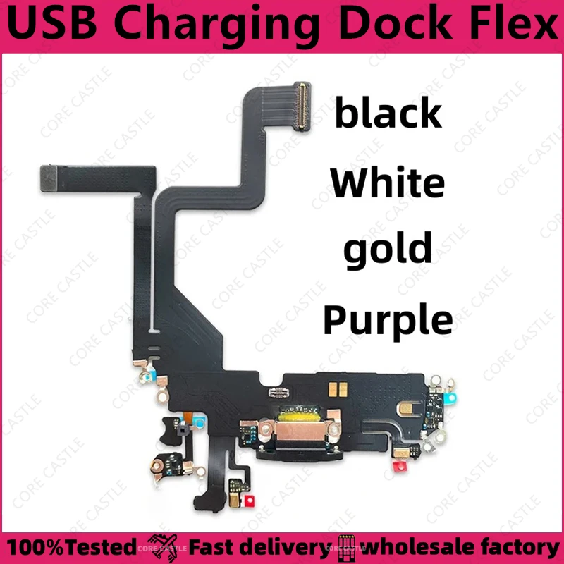 

For iPhone 14 Pro USB Charging Port Connector Phone Charger Dock Jack Plug Socket Flex Cable Board Microphone Headphone With ic