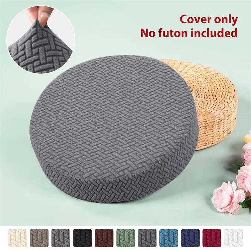 1PC Round Seat Cushion Cover Elastic Jacquard Chair Cover Floor Cushion Slipcover Putua Tatami Cushion Covers for Living Room