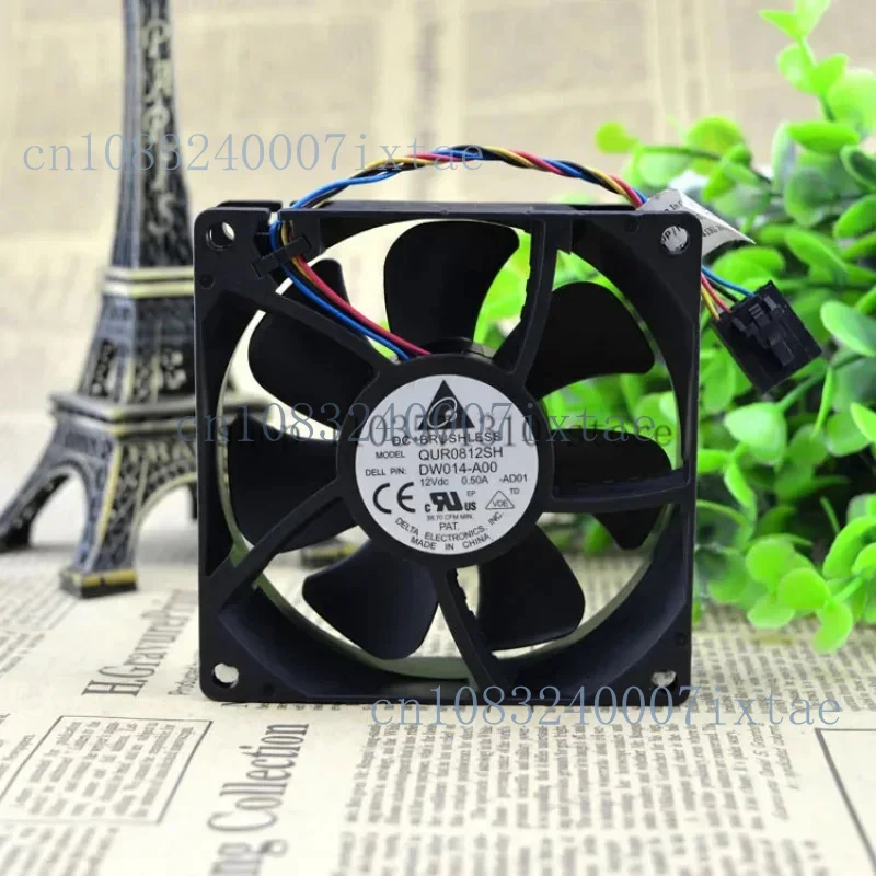 N New Fan For Delta QUR0812SH 8025 8CM 12V 0.5A PWM Speed Regulation Cooling Fan CPU Radiator 80×80×25mm