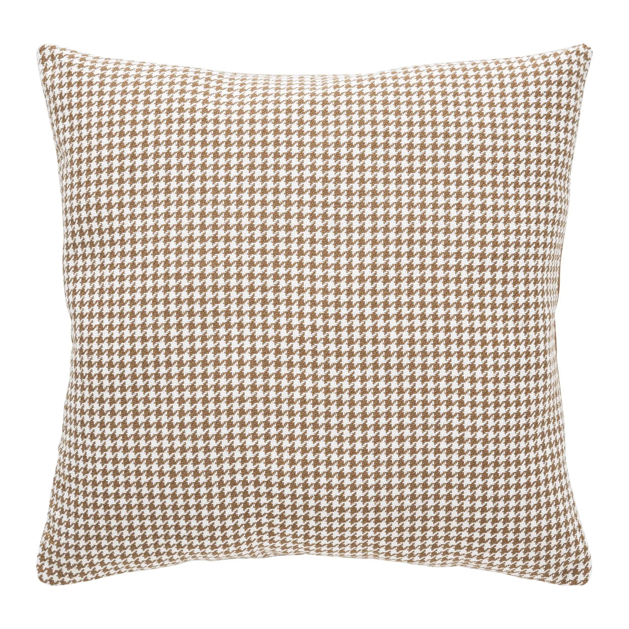 Mainstays 18 in x 18 in Brown Houndstooth Woven Decorative Pillow