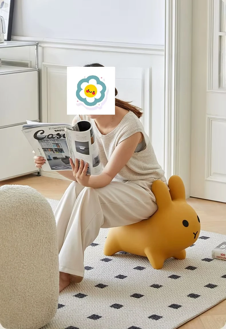 Seat Rabbit Stool Foot Rest Ottoman Kids Children PE Plastic Eco-environment Outdoor Chair