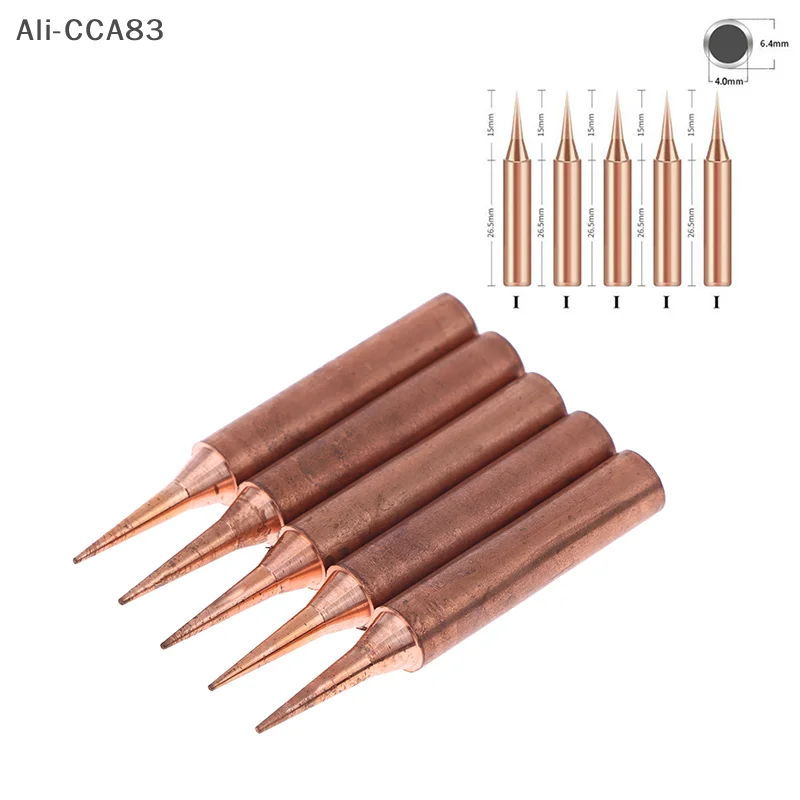 

5Pcs 2025 New Solder Iron Tips Set Welding Equipment Accessories Lead-free Copper 900M-T-B For Soldering Station High Quality
