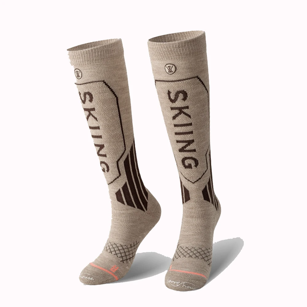 Calcetines de esquí térmicos de lana para deportes, Snowboard, ciclismo, esquí, calcetines para hombres y mujeres, medias transpirables hasta la rodilla, calcetines deportivos de escalada