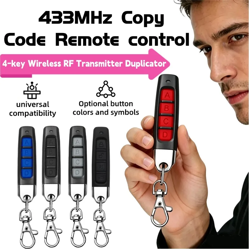 433MHz Door Remote Control Universal 4 Keys Copy Garage Remo