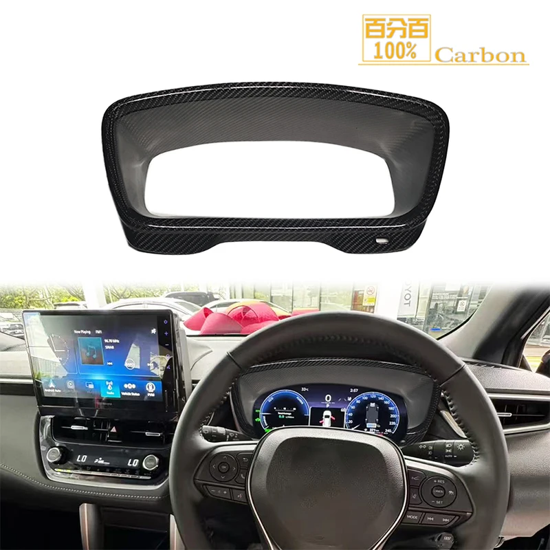 RHD For Toyota GR Corolla 2023up Real Carbon Fiber Car Dashboard Speedometer Gauge Panel Display Cover Case