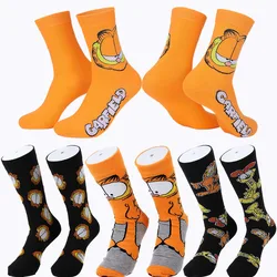 Cute Garfield Socks Cartoon Socks Pure Cotton Male Fashion Trend Tube Socks Adult Sports Socks Children's Toy Birthday Gift