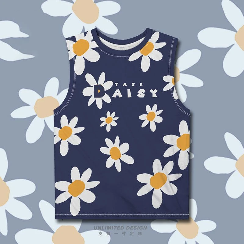 

Harajuku Fashion Small Daisy 3D Print Tank Top For Men Clothes Cartoon Flower Kids Vest Hawaiian Casual Male Waistcoat Boy Tops