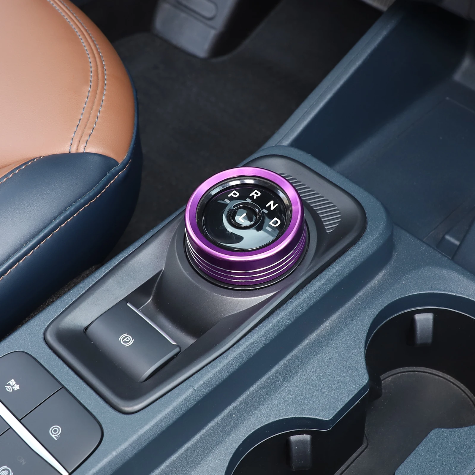 

For Ford Maverick 2022 Aluminum Alloy Purple Central Shift Control Knob Decoration Trim Ring Interior Accessories