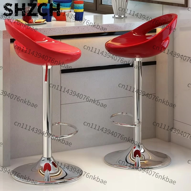 360° Swivel Height Adjustable PU Leather Bar Stool with Footrest, Multi-color Modern Pub Counter Chair