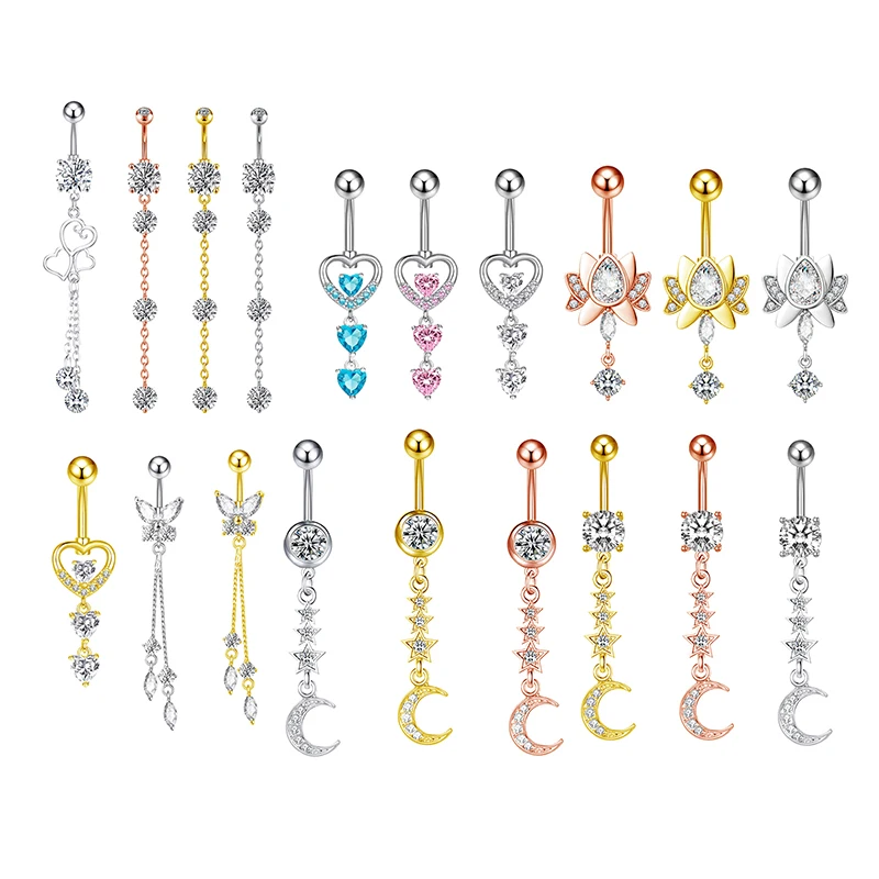 ยาวจี้แหวนผู้หญิงประณีตสแตนเลสสตีลแหวนเซ็กซี่ Body Piercing เครื่องประดับของขวัญ