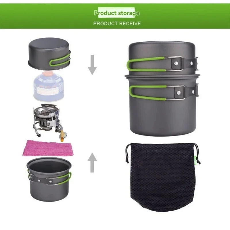 

2026BRS-T15A Camping Cookware Mess Kit Ultralight Camping Pot Set Outdoor Cooking Tableware for Hiking Trekking Picnic Fishing