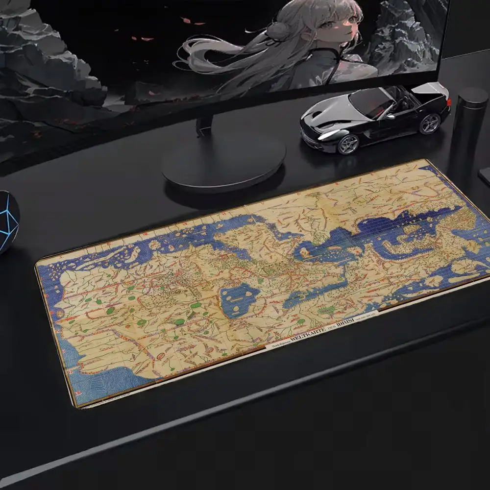 

OLD Map Teyvat Mouse Pad Oversized Mouse Mat, Extended Gaming Surface, Non-Slip Backing, Perfect for Desk Use