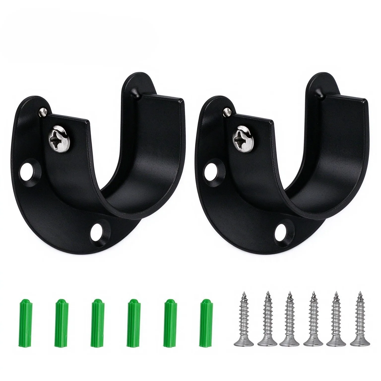 2Pcs 304 Stainless Steel Closet Rod Bracket 25/32mm Flange Seat Wardrobe Hanger Rod Curtain Holder Socket Fixing Support