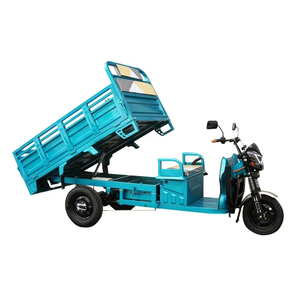 Tricycle de cargaison électrique avec frein à disque, plaques en acier doubles, 1500W, 1.8*1.1M