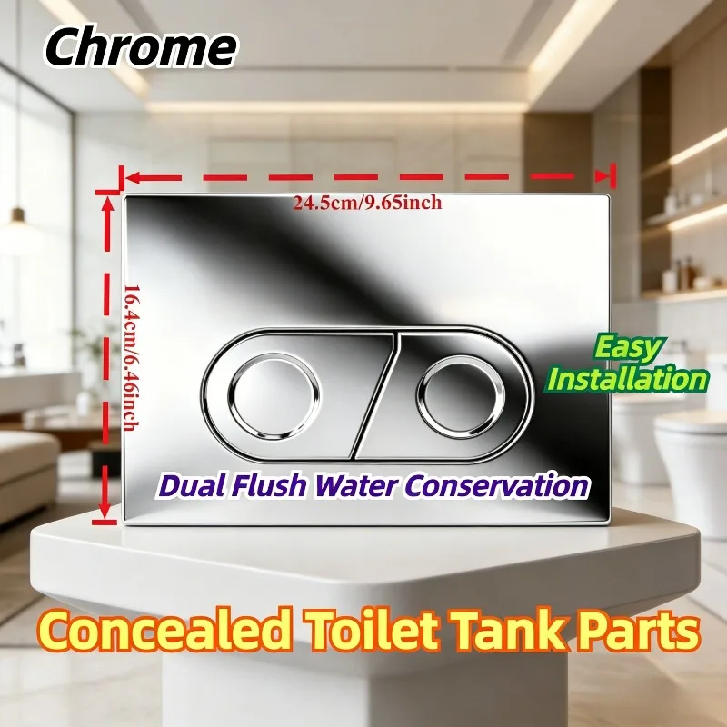 

Dual Toilet-PUSH Plates Compatible with Geberi-t UP182 UP100 , All Delta 50 20 Series Universal Concealed Flush Panels Chroming