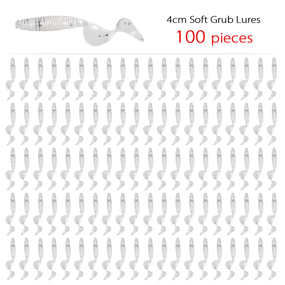 100 stücke Angeln Lockt 4 cm 0,4g Künstliche Wobbler Silikon Köder Grub Wurm Köder Hecht Bass Weiche Köder Karpfen angeln Zubehör – Detail 12