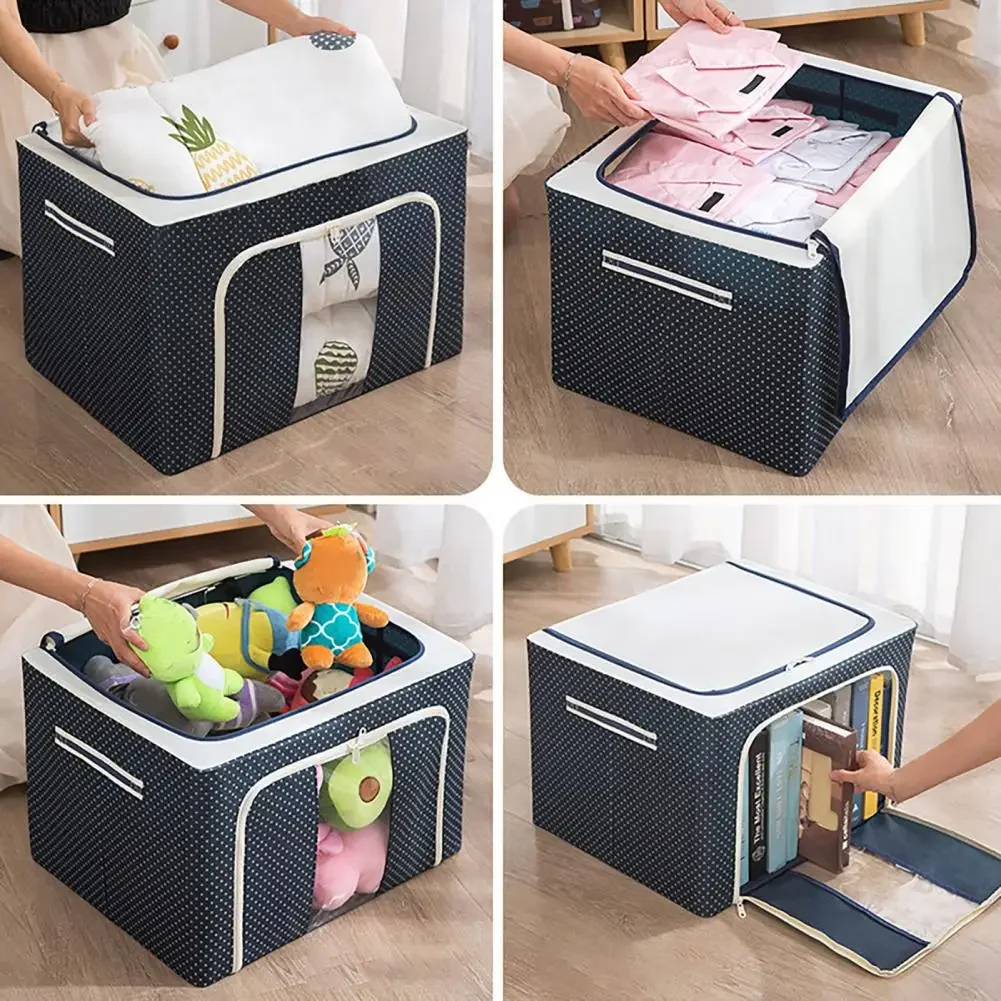 Clothes Storage Bin with Visible Window Large Capacity Zipper Closure Waterproof Stackable Quilt Container Organizer Storage Box
