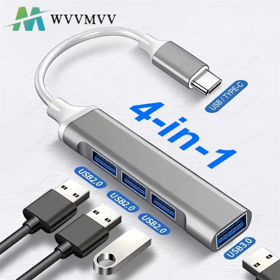 

4 Ports USB HUB Type C Hubs USB C Docking Station USB 3.0 Splitter OTG Adapter 5G High Speed For PC Laptop Macbook Accessories