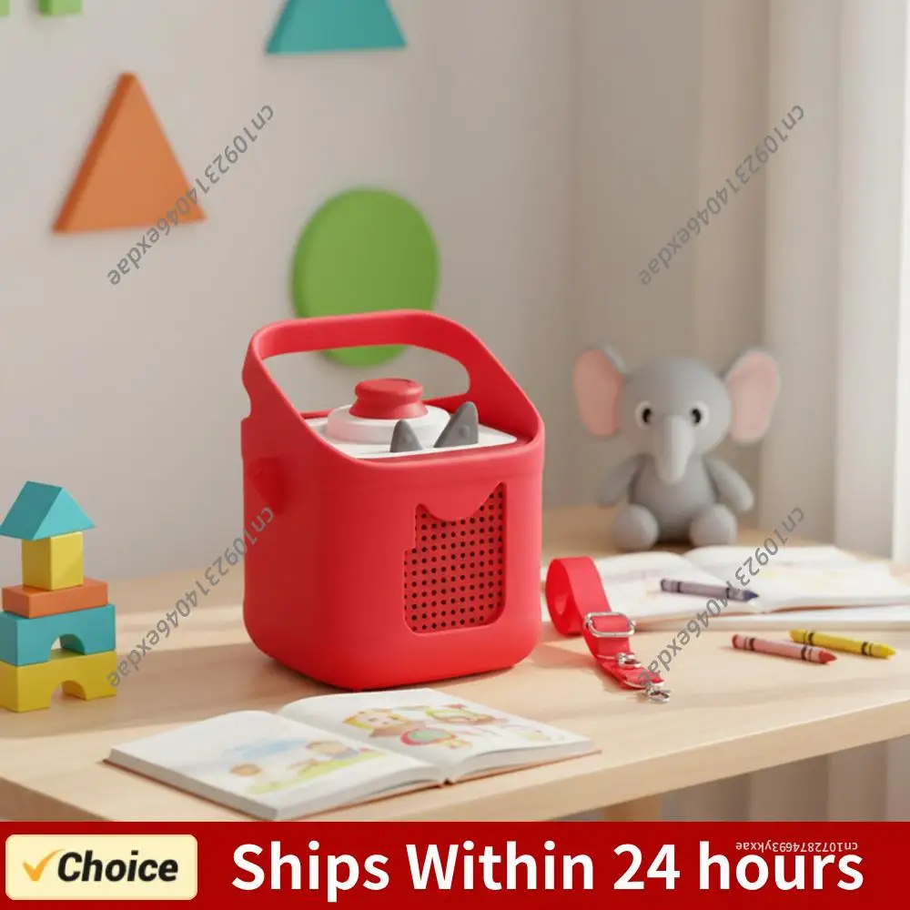 

Силиконовый защитный чехол с удобной ручкой для переноски, мягкий противоскользящий защитный чехол, совместимый с аудиоплеером Toniebox 1 и 2.