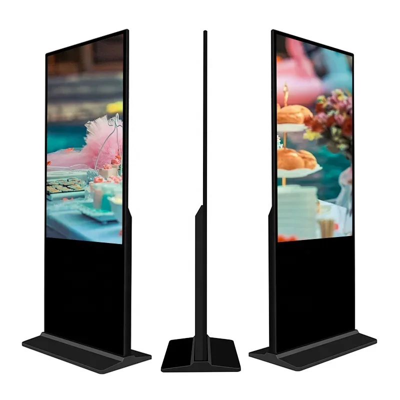 Floor standing vertical tv touch screen kiosk 4k indoor advertising player display screen HD lcd led digital signage