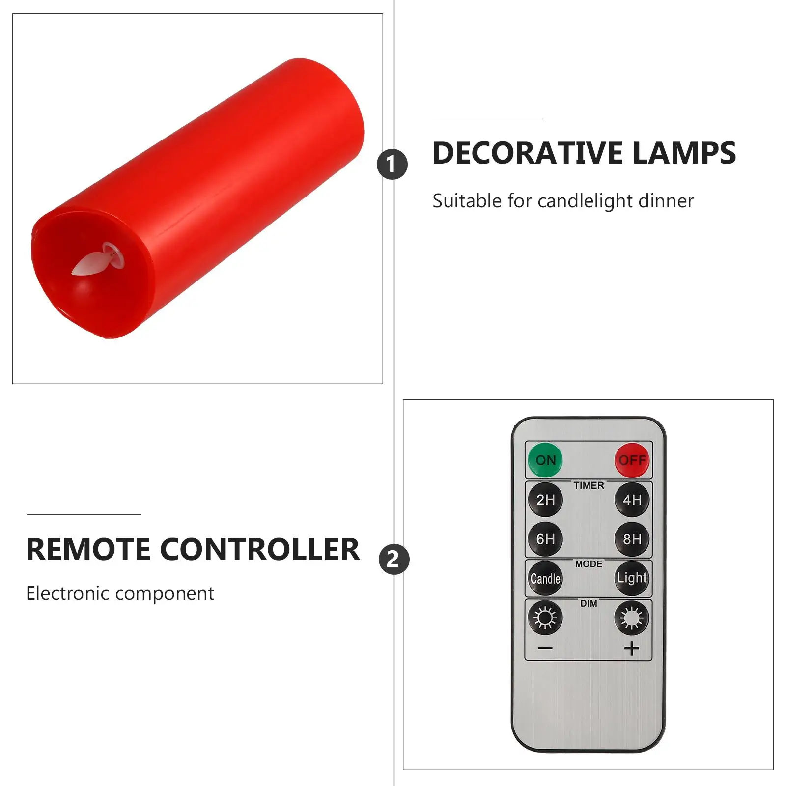 Flickering LED Light Electric Flameless Warm Glow Remote Control Operated Decorative Accent LED Candles