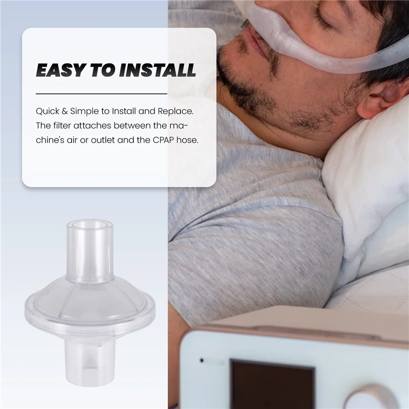 Filter Outlet In-Line Viral ABLG Kompatibel dengan Mesin Resmed, Dreamstation CPAP/Bipap, 12 Paket