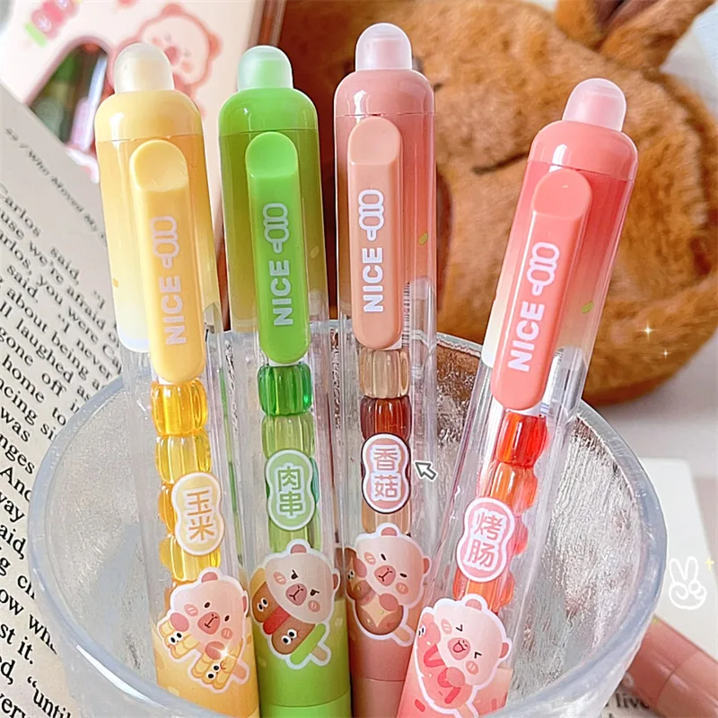 Baijin Kapi Erasable Pen High-Value Cartoon Retractable Gel Pen 0.5 Easy-to-Wipe for Elementary School StudentsSTSmooth