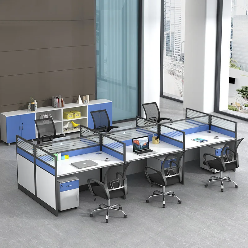 LMM four or six person office computer desk furniture modern simple screen home