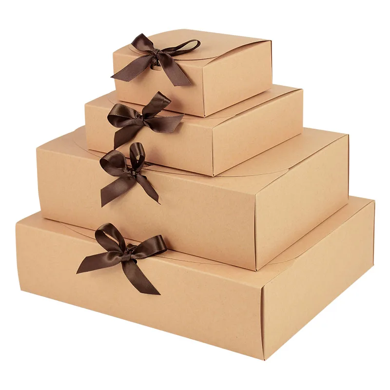 5 adet beyaz Kraftpapier hediye kutusu düğün doğum günü partisi el yapımı kurabiye şeker saklama ambalaj kutusu noel dekorasyon ev için