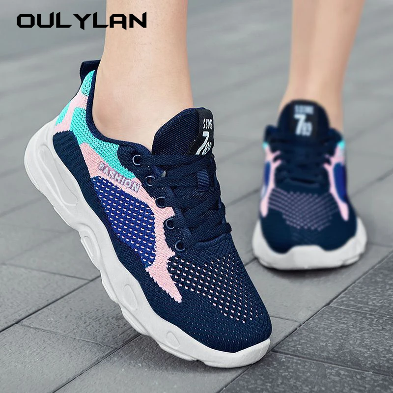 

Breathable Lace-up Running Shoes for Women Air Cushion Athletic Sneakers with Lightweight Mesh Outdoor Sports Training Shoes